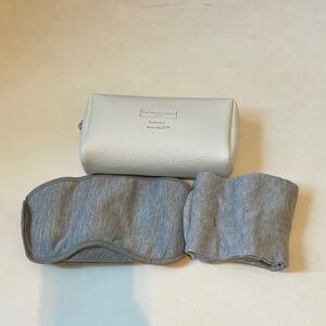 The White Company British Airways Leather white bag + sleep mask + socks